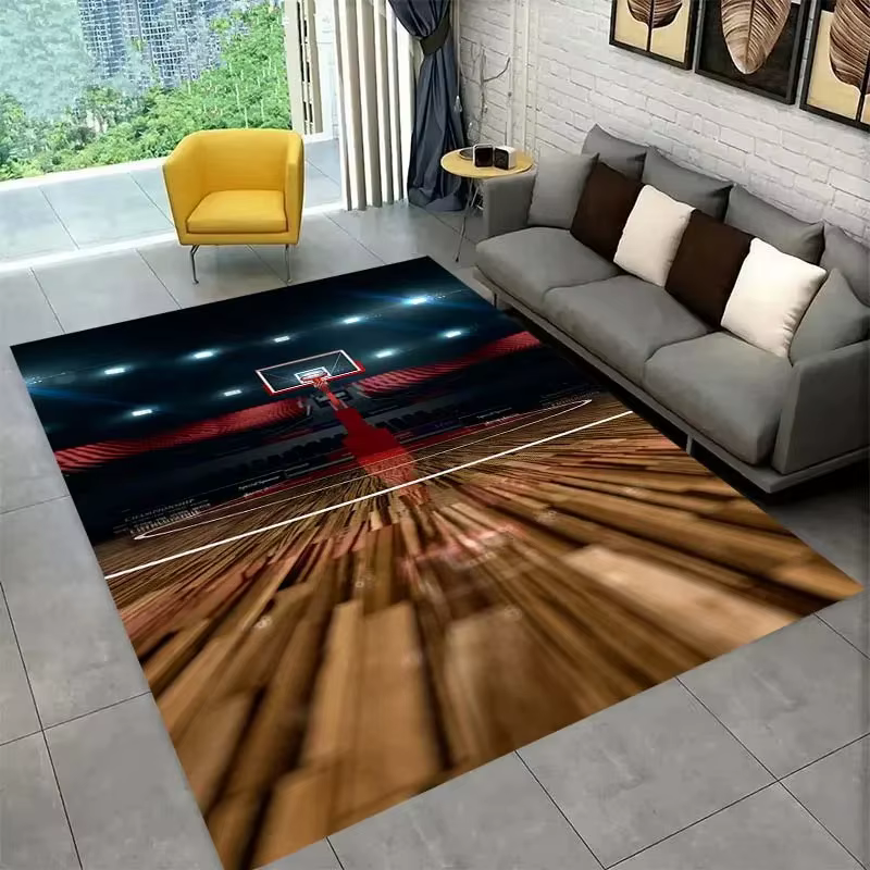 Tapis de sol à motif de basket-ball, décoration de porte, maison, salon