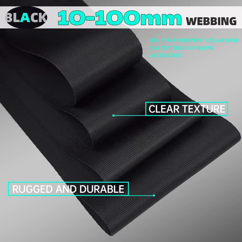 Sangle en Nylon noir 5M 10-100mm