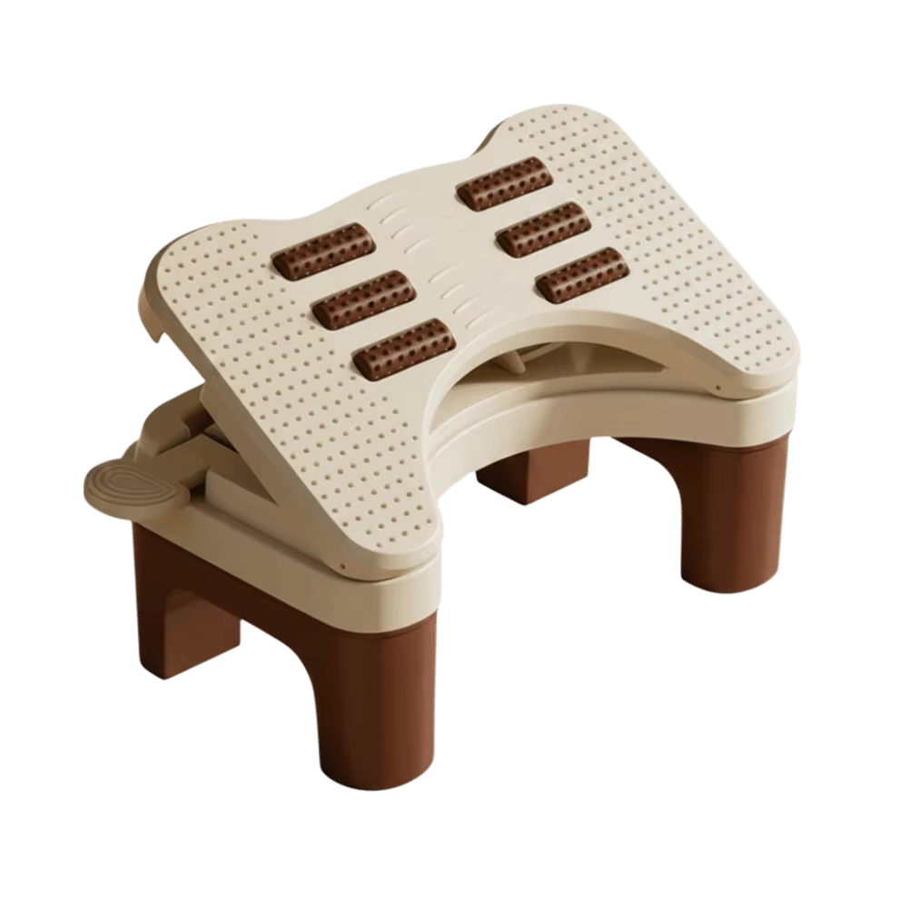 Repose-pieds ergonomique sous le bureau, fond antidérapant, creux, respirant, confortable, réglable, pour le travail