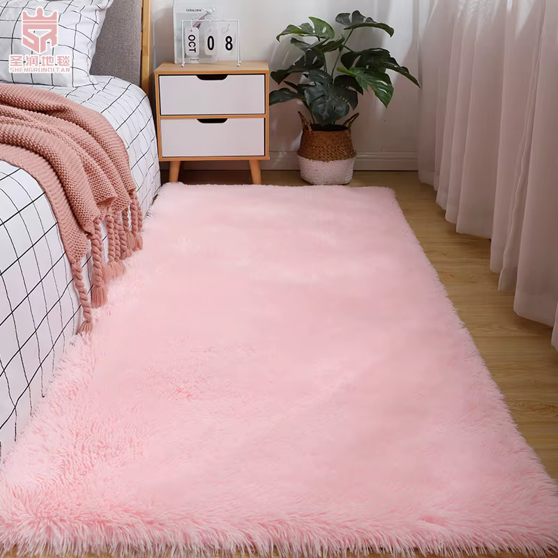 Couverture de chevet en laine pour filles, tapis en peluche pour chambre à coucher, tapis en silicone antidérapant, tapis de salon astronomique, joli lea, document solide