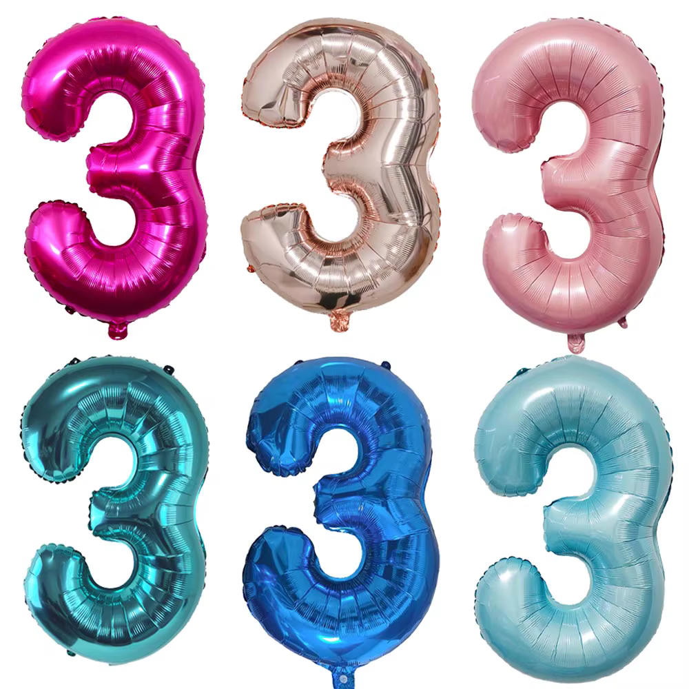 Ballon multicolore à grands chiffres 32 pouces 0-9, boule d'anniversaire rose et bleue, ballons pour enterrement de vie de jeune fille, décoration de fête d'anniversaire