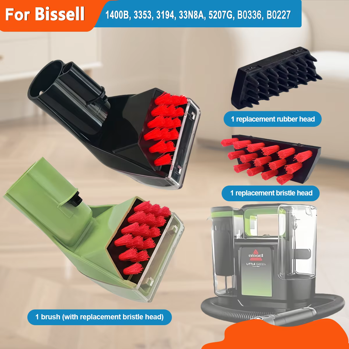 3 pièces de rechange adaptées aux modèles de nettoyeur de tapis Bissell Little Green 1400B, 4075, 1425, 3860, 1844 et 2290A.