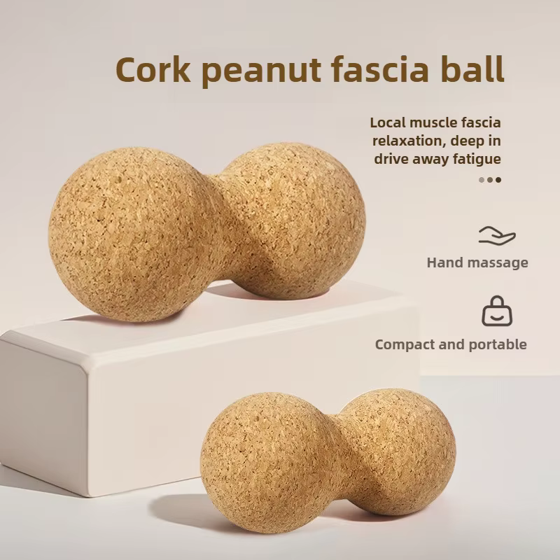 Boule de massage en liège et cacahuètes