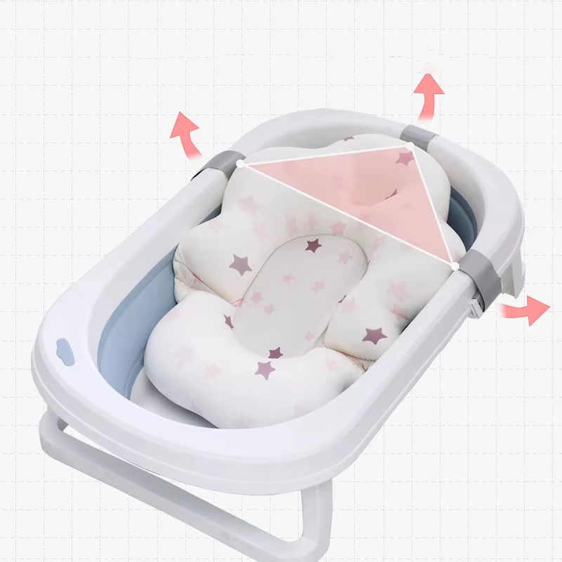Tapis de bain pour bébé, siège de baignoire pour nouveau-né, support de baignoire pour bébé, coussin antidérapant, support de bain sécurisé, coussin de bain doux et confortable, coussin de bain