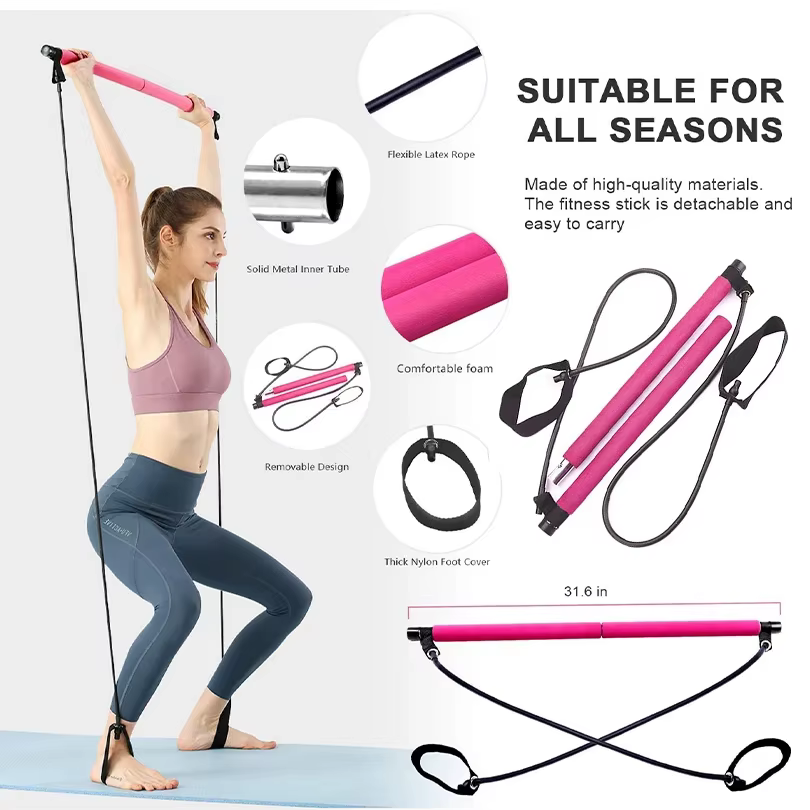 Combinaison de barre de Pilates multifonctionnelle