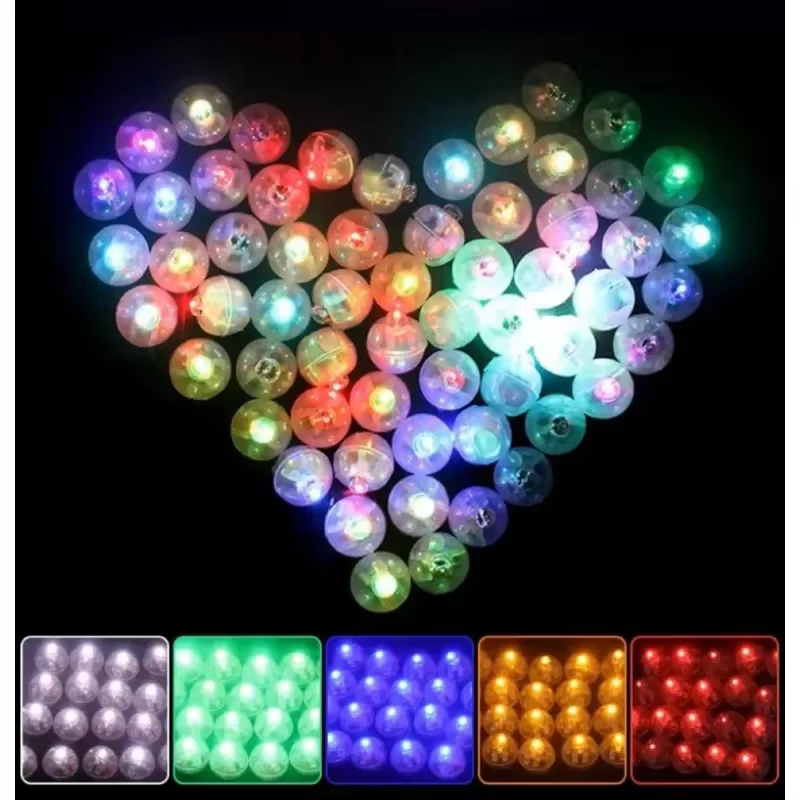 100/10 pièces lumineux gobelet boule lampe Mini LED ballon lumière coloré clignotant lanterne noël mariage anniversaire fête décor