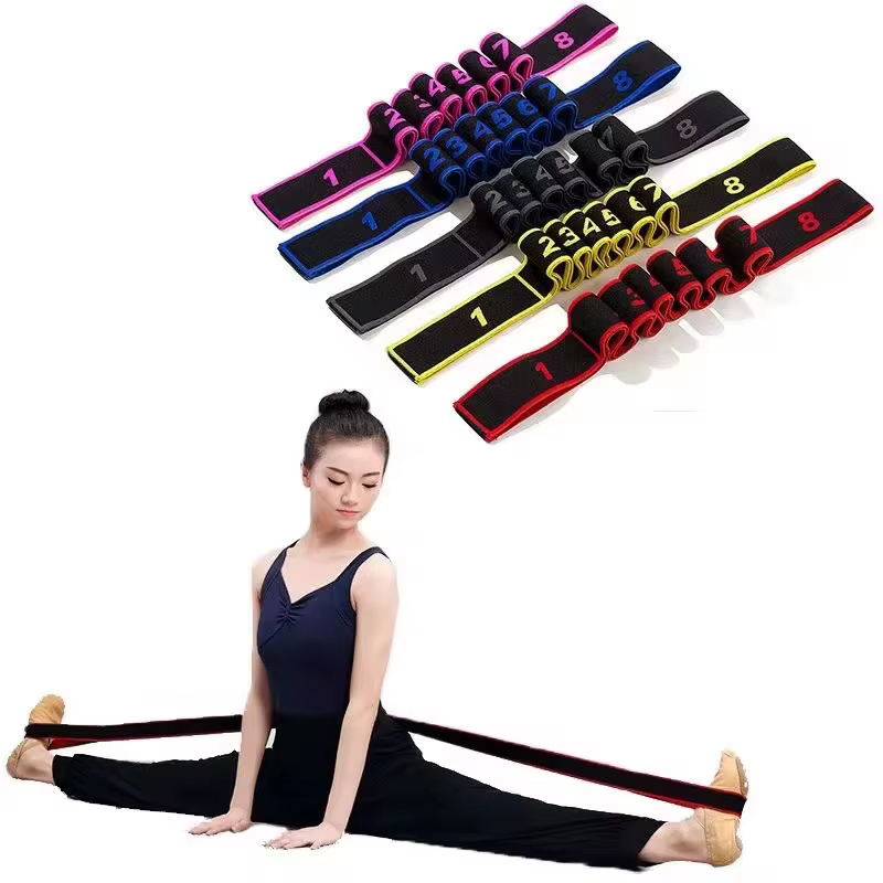 Sangle d'étirement élastique de Yoga avec boucles, sangle extensible pour Ballet jambe corps bande extensible pour Yoga danse Pilates gymnastique