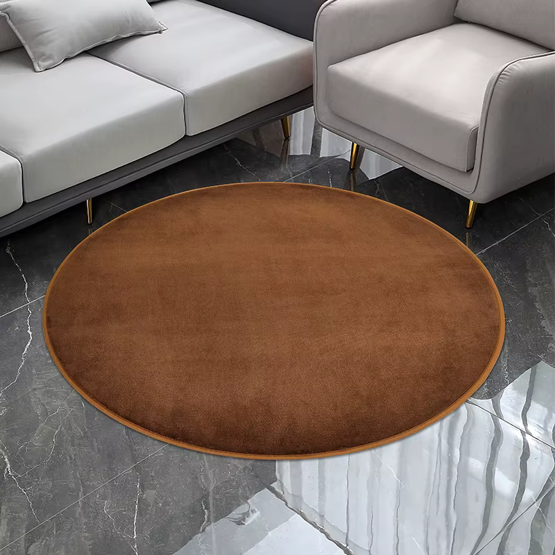 Tapis rond épais en forme de bulle argentée