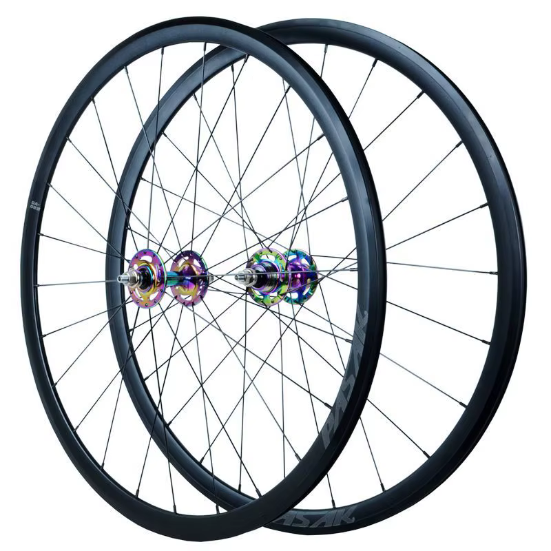 Jeu de roues 700C à pignon fixe en alliage d'aluminium, moyeu arrière flip-flop, moyeu à grande jante de 71 mm, roue à vitesse unique, frein V/C