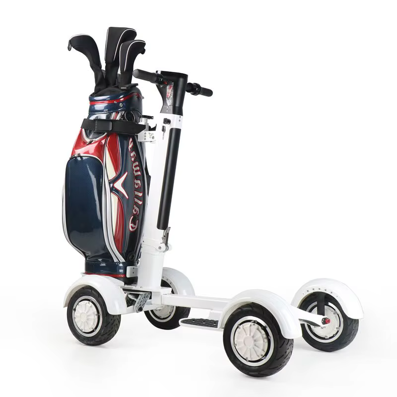 Voiturette de golf électrique tout-terrain à quatre roues, haute puissance, scooter pliable avec parasol perfecBattery, 10 pouces, 2000W