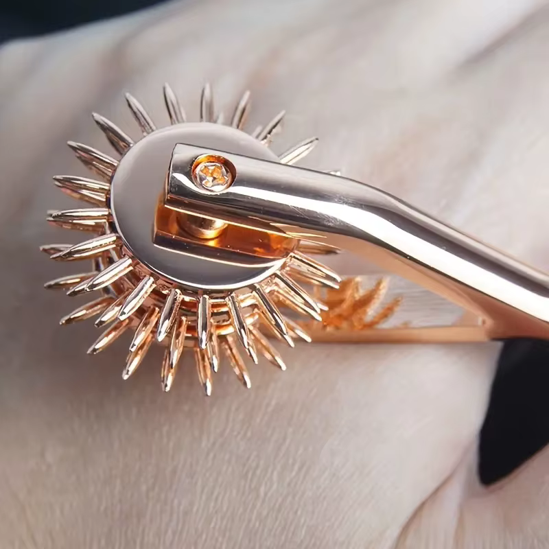 Roue Wartenberg à pointes à 3 rangées, molette à pointes, motoculteur à roue à broches BDSM pour Couples, jouets sexuels, jeux pour adultes SM