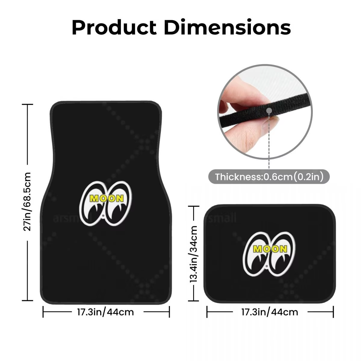 JDM Moon Eyess – tapis de sol en caoutchouc pour moto, voiture de course, robuste, avant et arrière, Protection du sol, convient à la plupart des véhicules