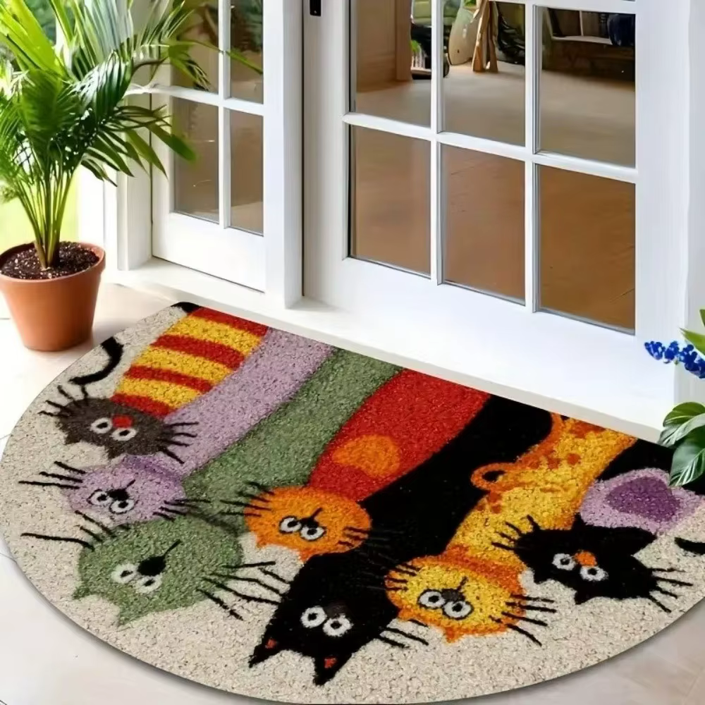 Tapis de salle de bain antidérapant en forme d'animal de dessin animé résistant à l'usure, tapis de sol pour chien et chat, décoration, tapis absorbant doux pour chat, entrée, hall