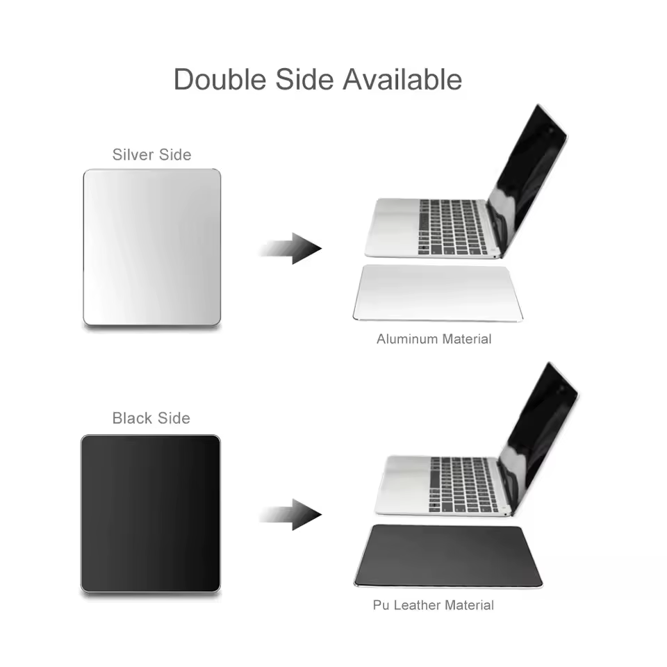 Tapis de souris en métal aluminium, fin, lisse, mat, antidérapant, imperméable, contrôle rapide et précis, pour le bureau et la maison