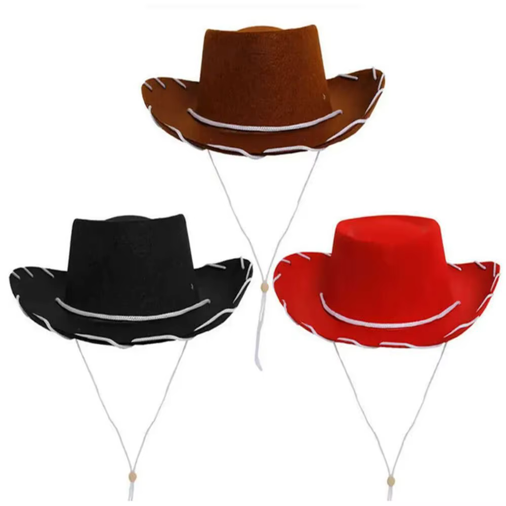 Chapeau de cowgirl en feutre réglable pour femme, accessoire de mode, idéal pour cosplay, performance, déguisement ou comme chapeau de princesse.