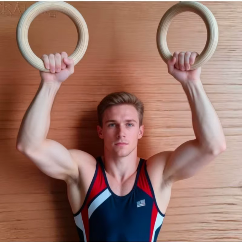 Anneaux de gymnastique Crossfit portables en bois