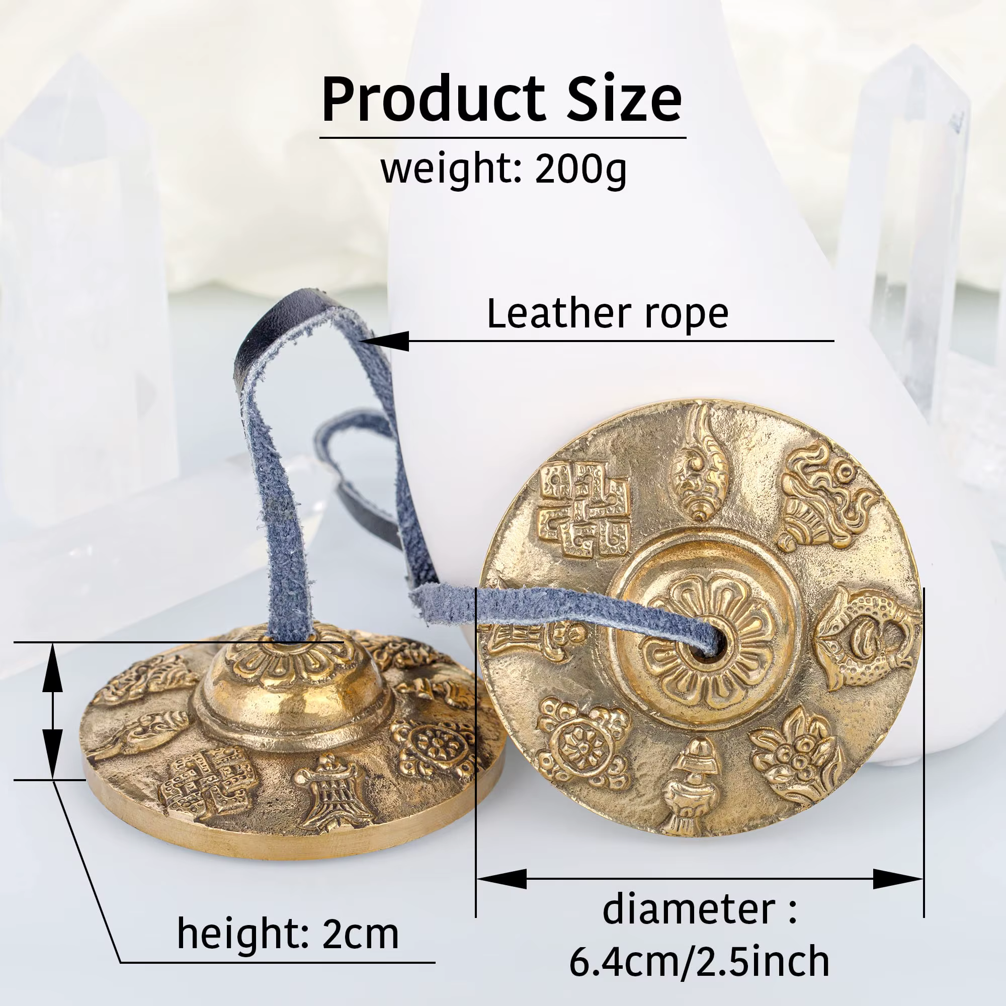 Cymbales tibétaines Tingsha 2 pièces