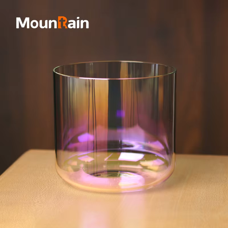 Bol chantant en cristal clair de méditation Muntain Rain Sound de 6 pouces pour la guérison sonore avec maillet en caoutchouc gratuit