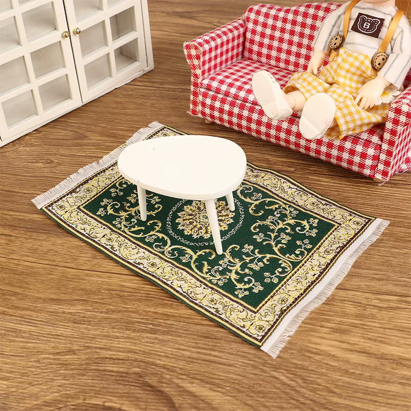 Tapis de sol en polymère pour chambre à coucher, couverture de sol carrée l'inventaire, décor de salon, accessoires de maison de beurre de jouet, modèle de maison de courses, 1:12