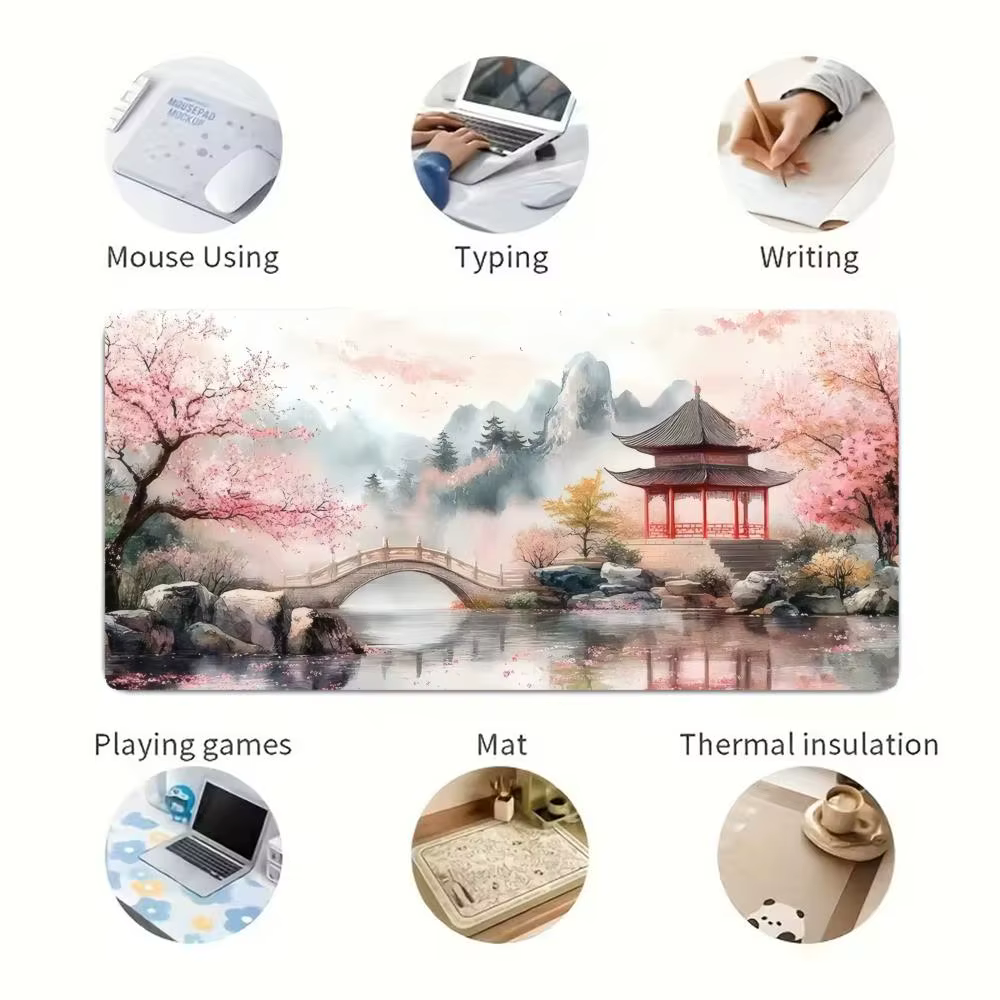Tapis de Souris Fille Mignonne, Thème Anime et Beauté, Accessoire pour Ordinateur Portable, Tapis de Bureau Simple et Confortable