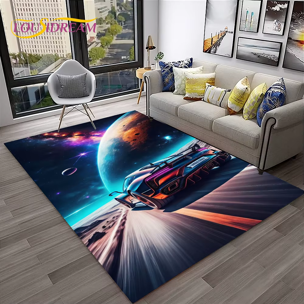 Tapis de voiture de course de sport Lea pour la maison, le salon, la chambre à coucher, la salle de jeux, le canapé, les virus de porte, la zone de jeu des enfants, les polymères de sol non ald