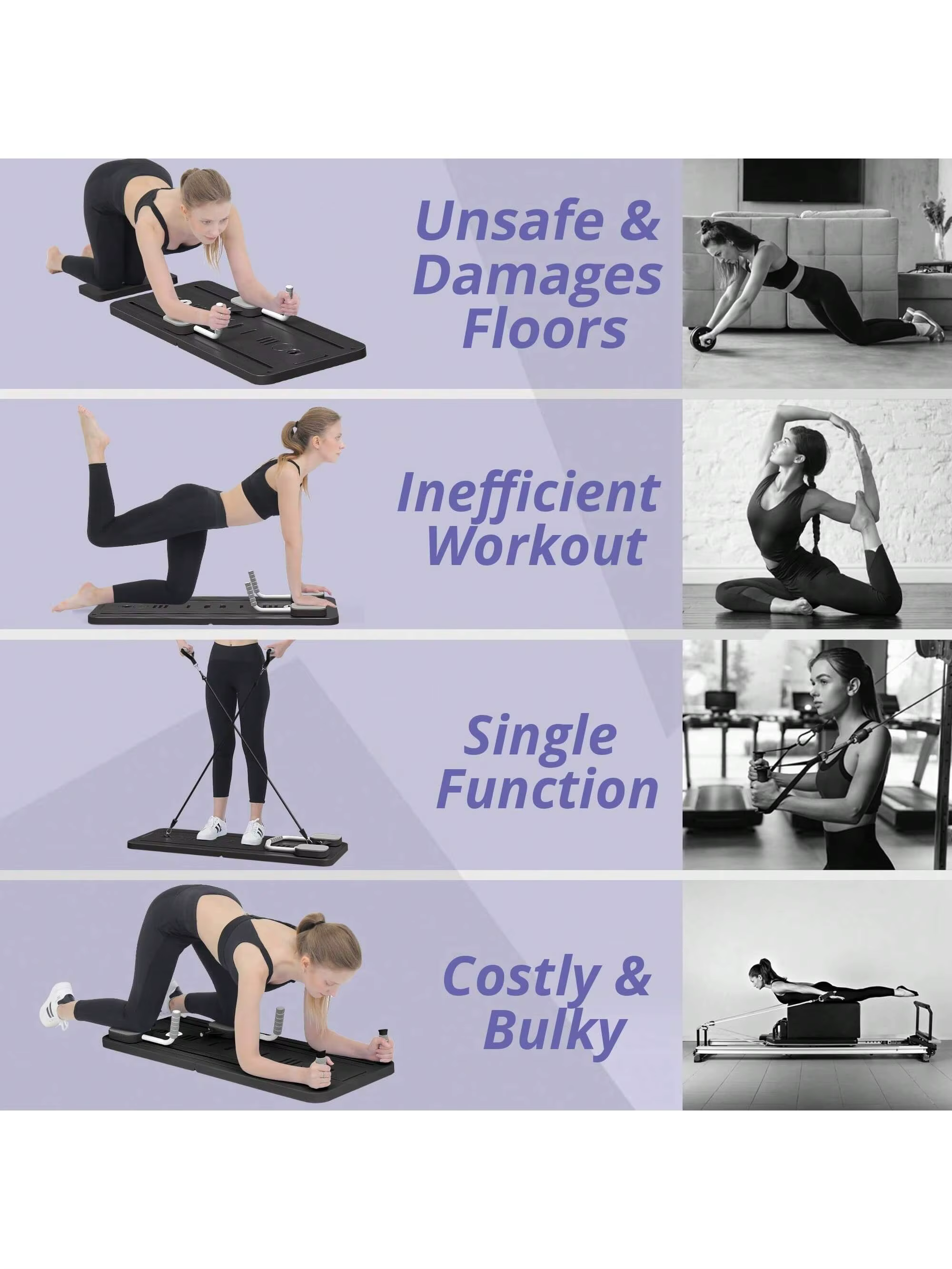 Planche de Pilates pliable – Entraîneur abdominal multifonctionnel