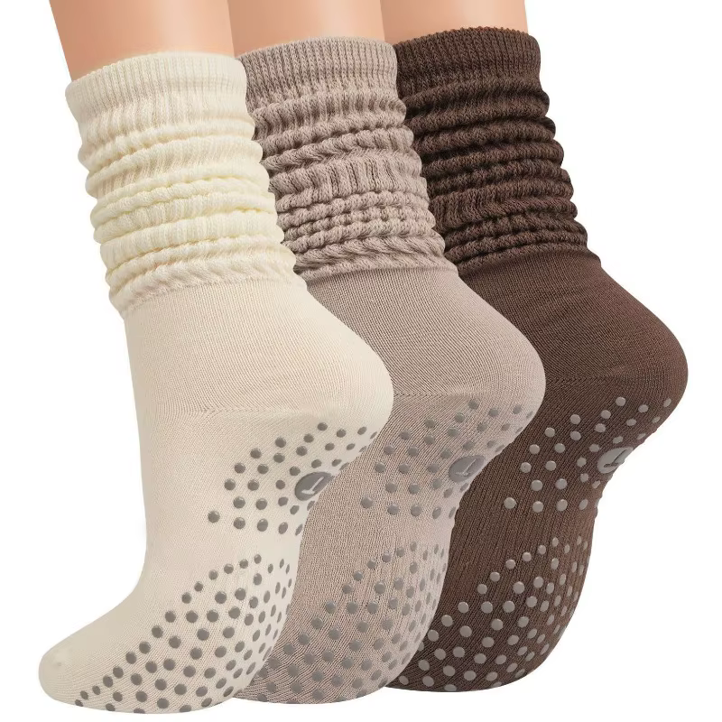 1 paire de chaussettes de sol antidérapantes en Silicone pour femmes
