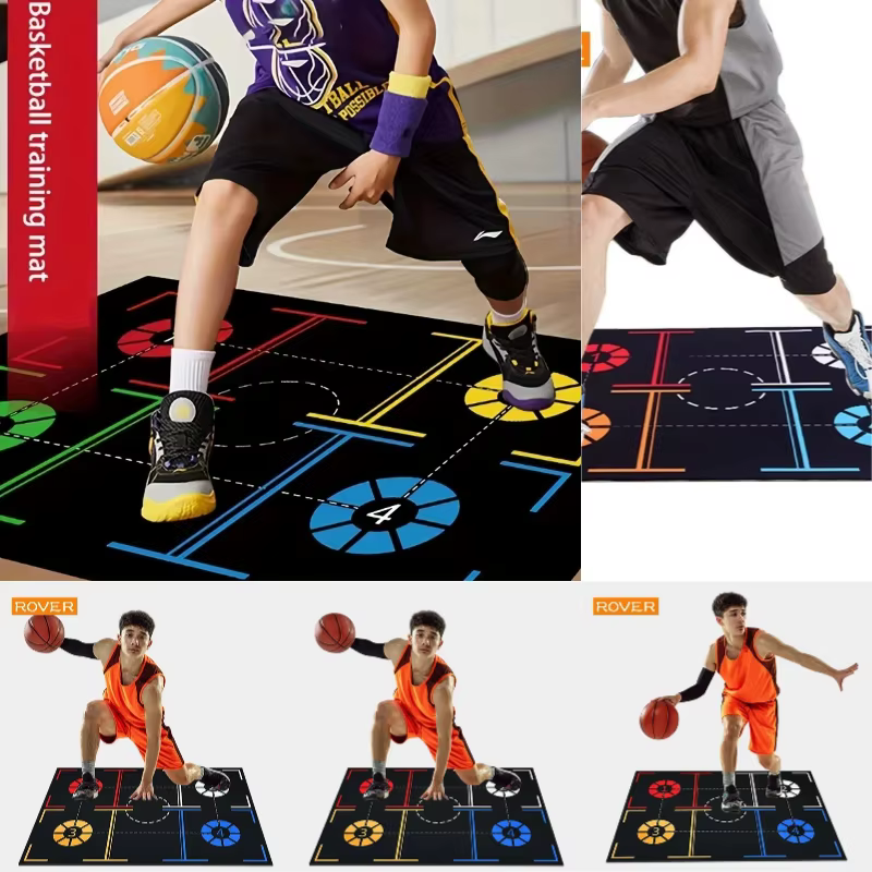 Tapis d'entraînement de basket-ball, matériau insonorisant antidérapant, tapis antidérapant pour entraînement, facile à nettoyer, absorption de l'eau en intérieur