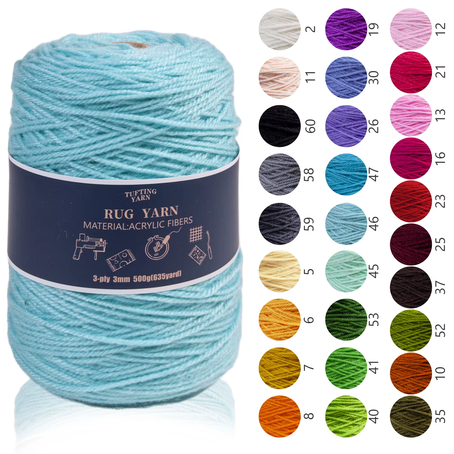 Fil à tapis 500g/rouleau, fibre acrylique douce pour la fabrication de tapis et les projets de décoration intérieure, fils à crocheter DIY pour paniers
