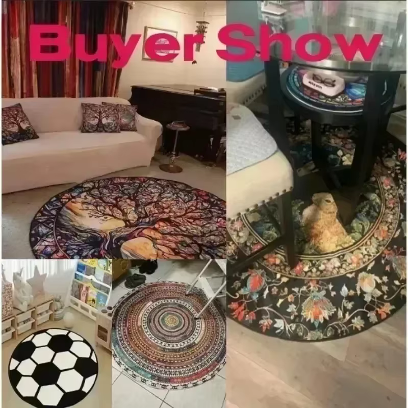 Tapis circulaire à motif disque musical, doux et durable, idéal pour le salon, la chambre à coucher, la salle à manger, la chambre d'hôtel, tapis décoratif