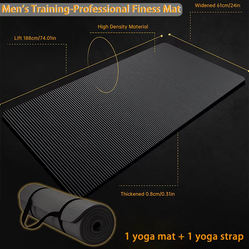 Tapis de yoga extra long antidérapant de 1