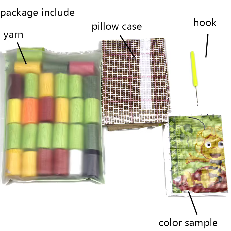 Analyste de crochet de loquet lea, fil acrylique pré-imprimé, toile, nœuds polymères, tapisserie au crochet, décoration de la maison de Noël