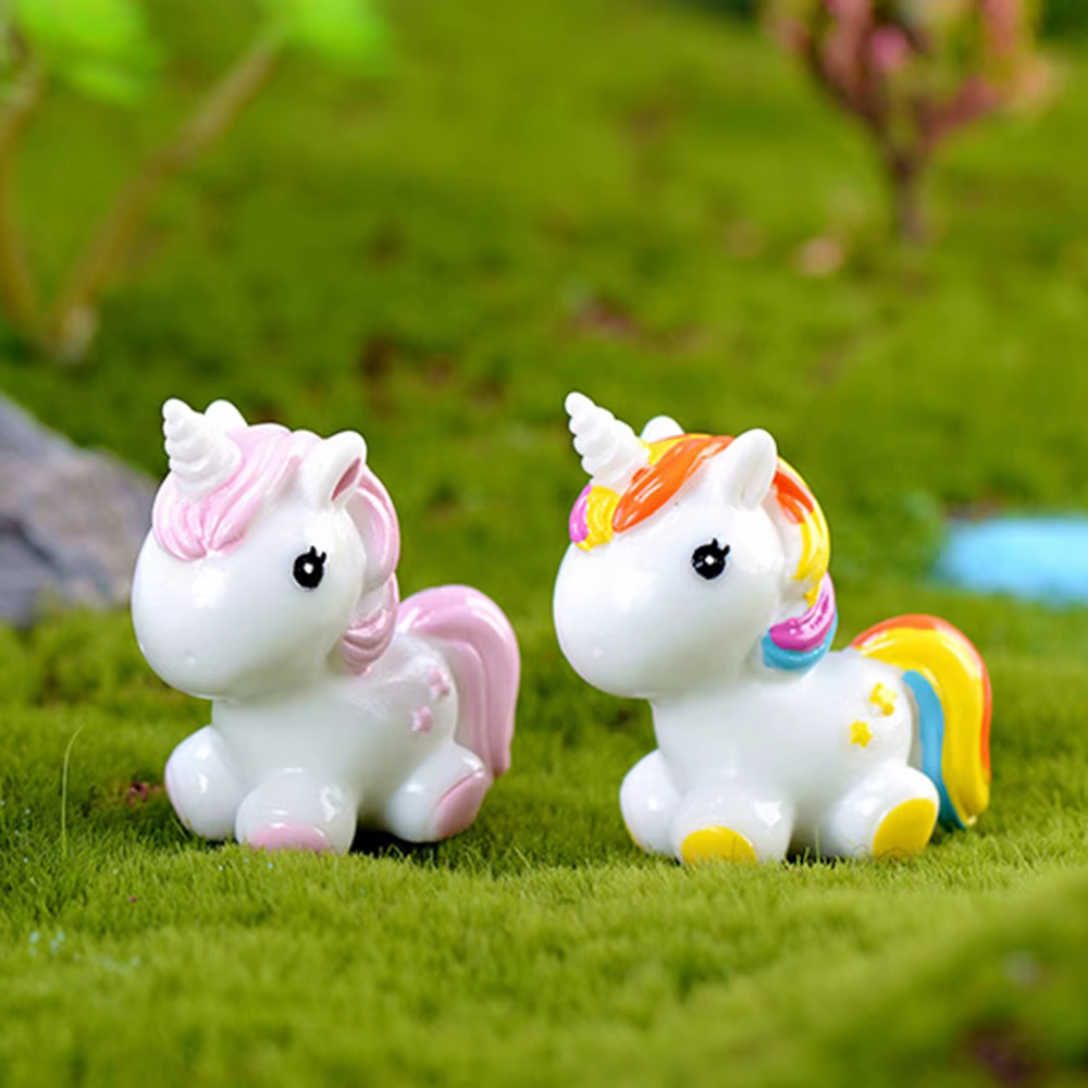 Figurines miniatures de licorne en résine, Mini artisanat de licorne mignon, Micro décoration de paysage familial, décoration de maison