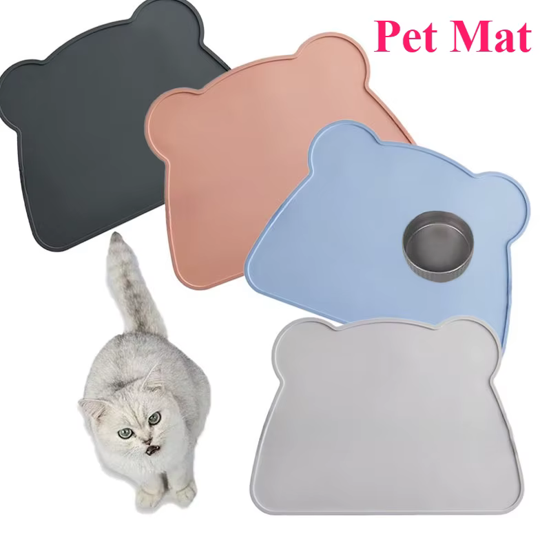 Tapis en Silicone Anti-sale, facile à nettoyer, pour chats et chiens, résistant à l'eau et aux fuites, antidérapant, produit pour animaux de compagnie
