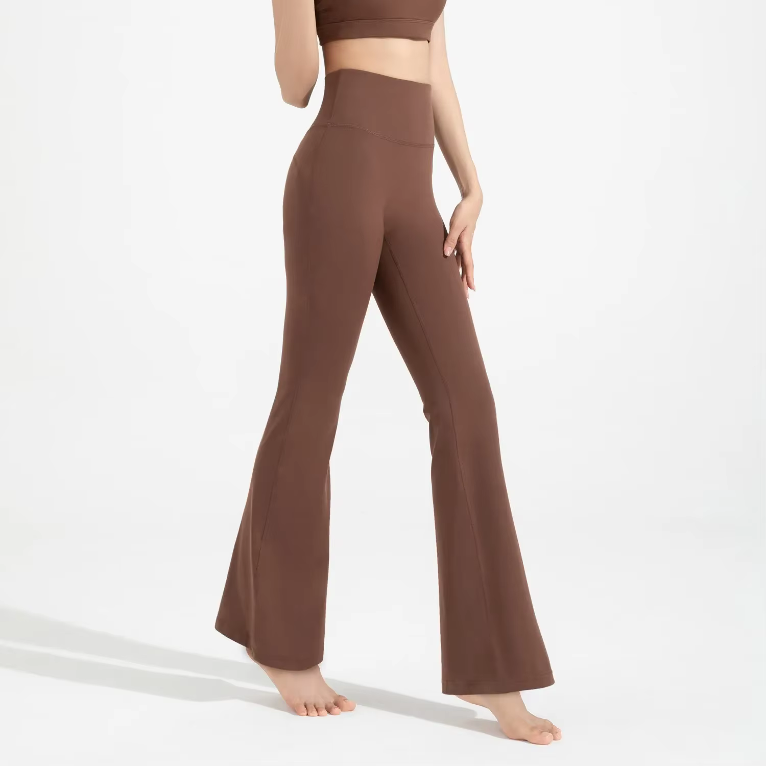 Leggings de sport Pilates taille haute évasés pour femme