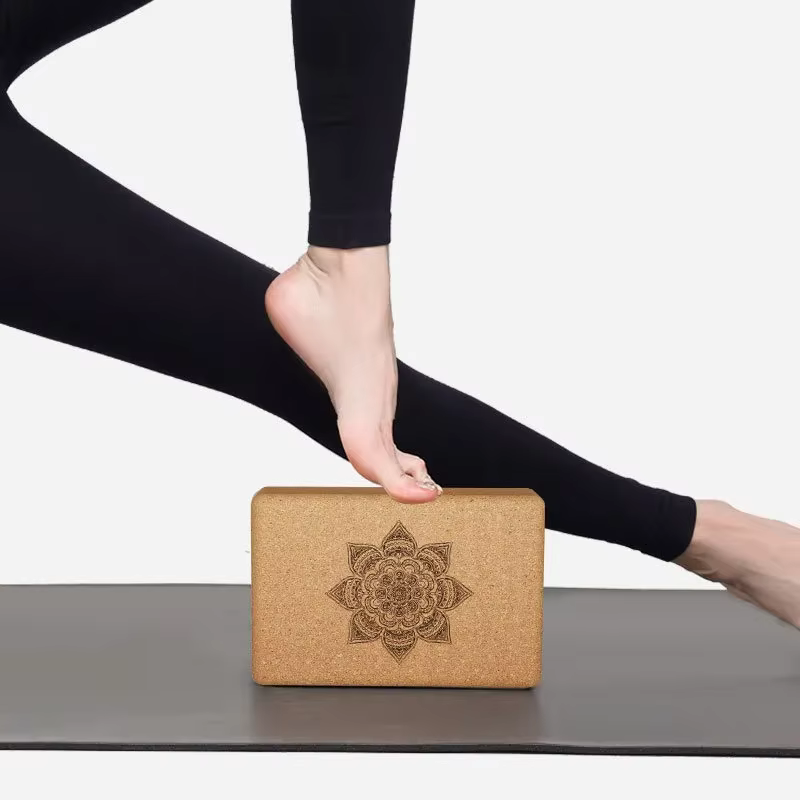 Blocs de yoga en liège – Conception de mandala antidérapante pour l'équilibre/support