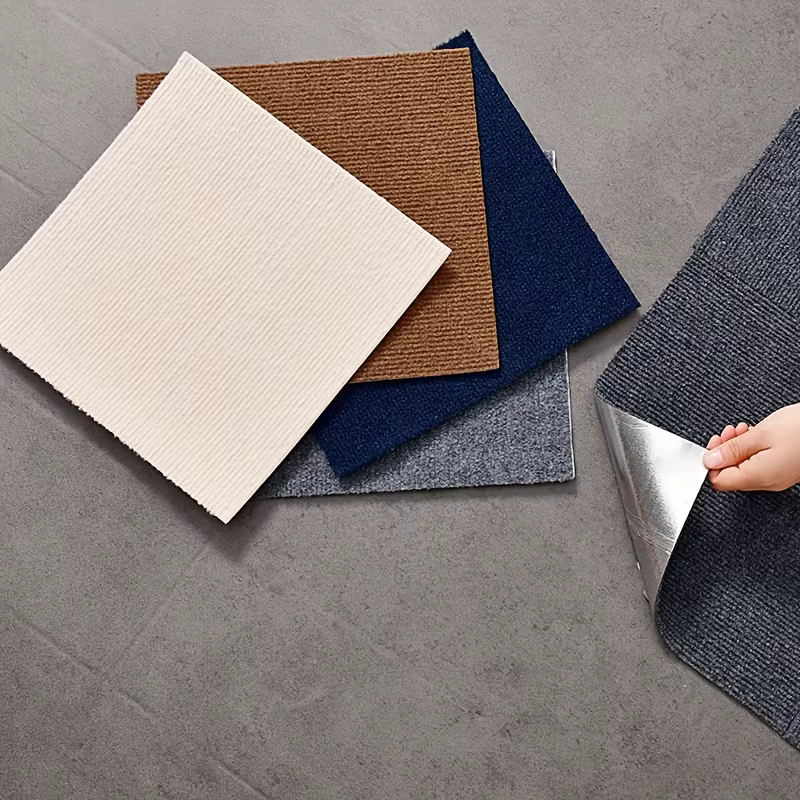 Tapis auto-adhésif amovible carré 30x30cm, tapis adhésif à décoller, adapté à la décoration de la maison, aux couloirs et aux carreaux de sol intérieurs