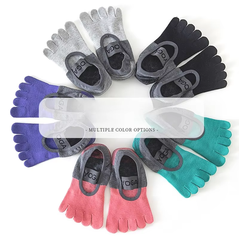 Chaussettes de Pilates professionnelles antidérapantes à cinq doigts