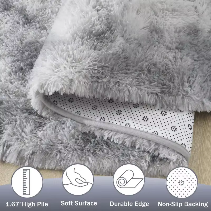 Tapis gris clair tie-dye