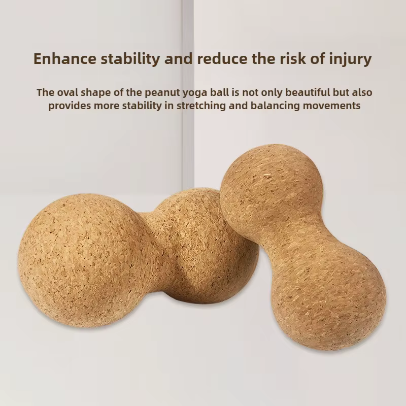 Boule de massage en liège et cacahuètes