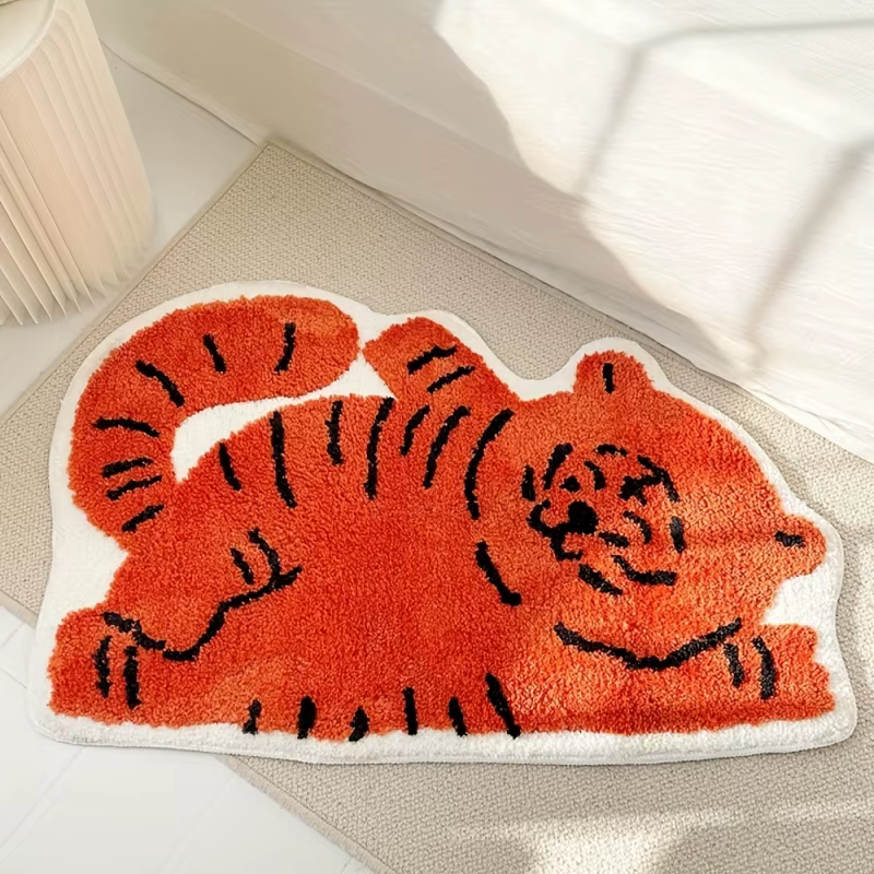 Tapis VIKAMA Kawaii en forme de chat couché