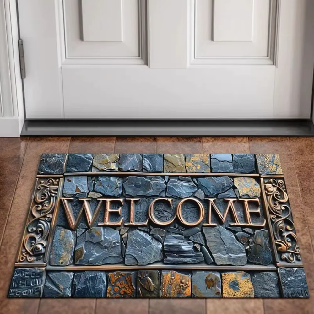Tapis semi-circulaire durable antidérapant