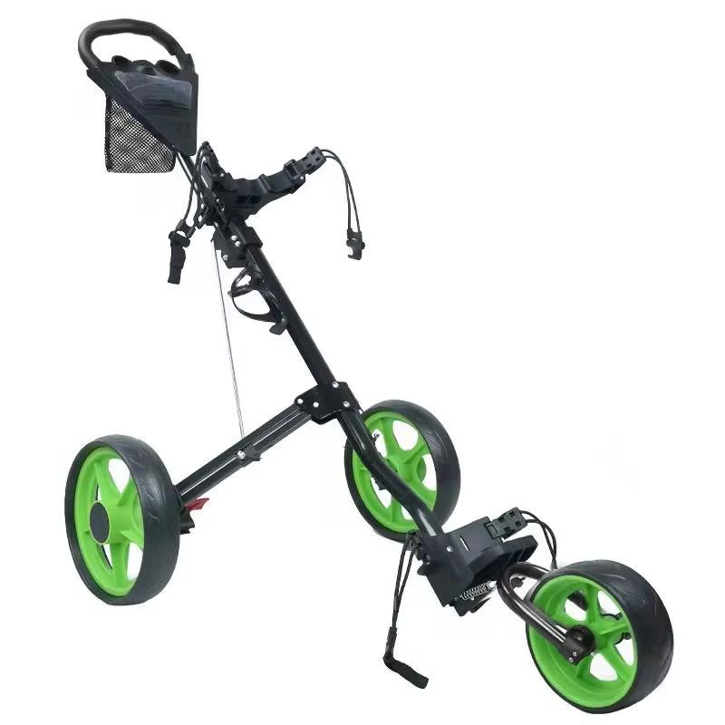 Chariot de golf pliable ultra-léger à 3 roues 2026 pour sac de golf, chariot de golf à pousser et à tirer à 3 roues, vente en gros