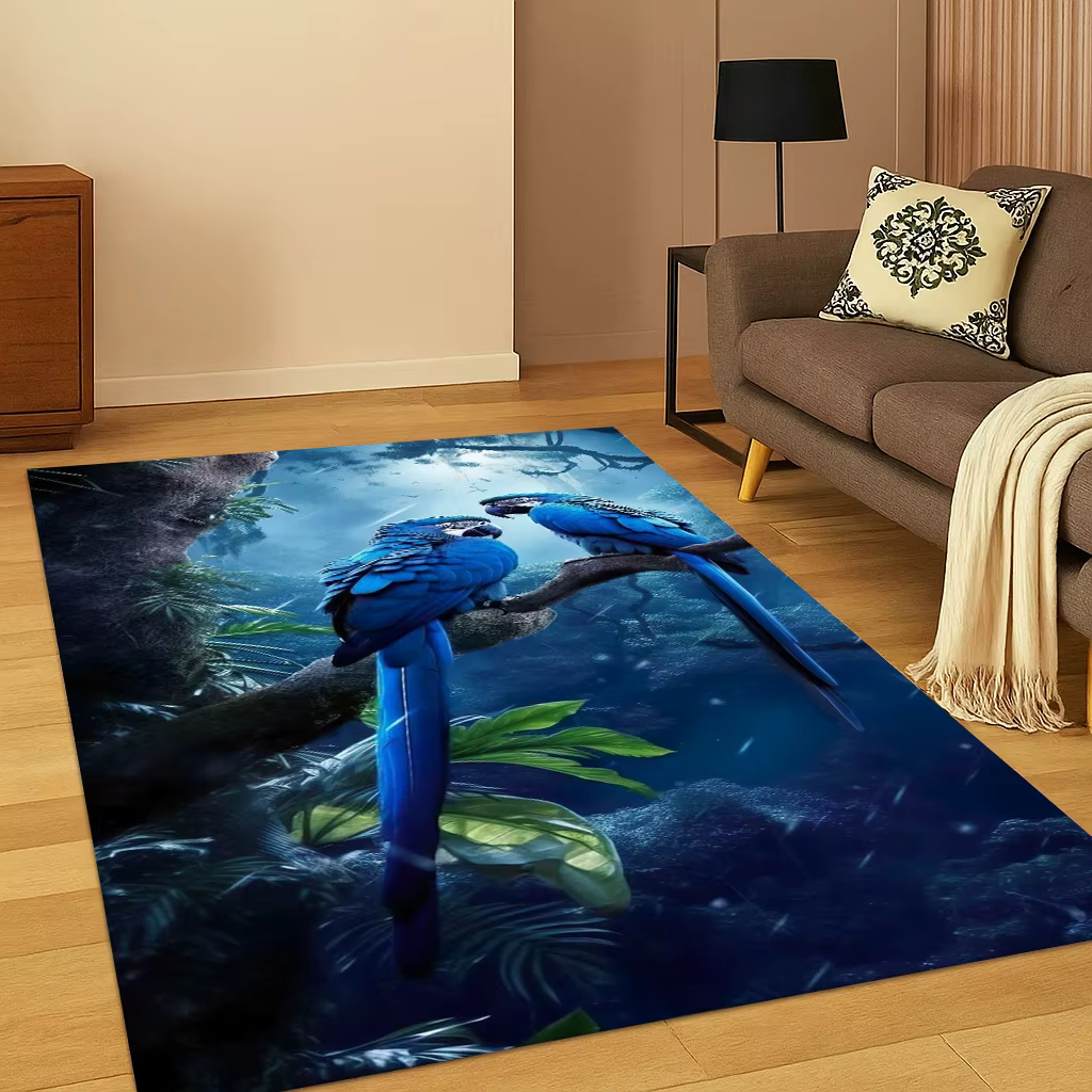 Tapis coloré ara perruche oiseau perroquet tapis pour salon canapé maison chambre paillasson décor, salle de jeux tapis antidérapant cadeau