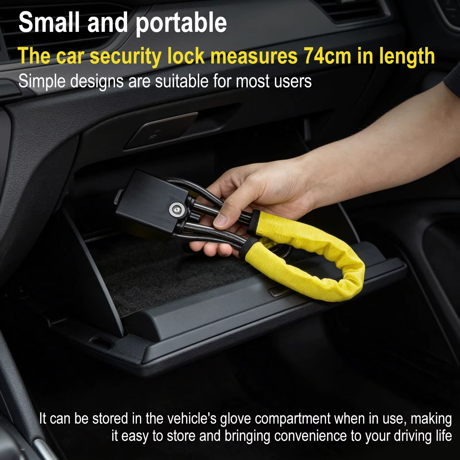 Verrou de volant de voiture avec prise de ceinture de sécurité, corde en acier pour camion, SUV, fourgonnette, camping-car, avec 2 clés, dispositif de protection antivol universel