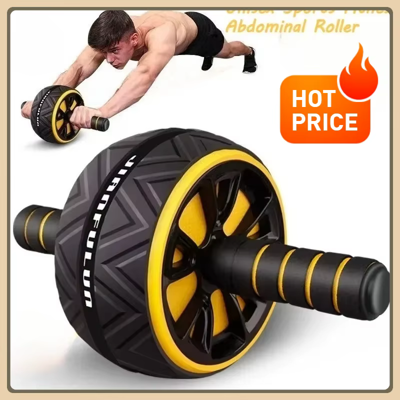 Rouleau abdominal à double roue, équipement de fitness multifonctionnel, entraînement quotidien du tronc, base antidérapante sécurisée, adapté aux hommes et aux femmes