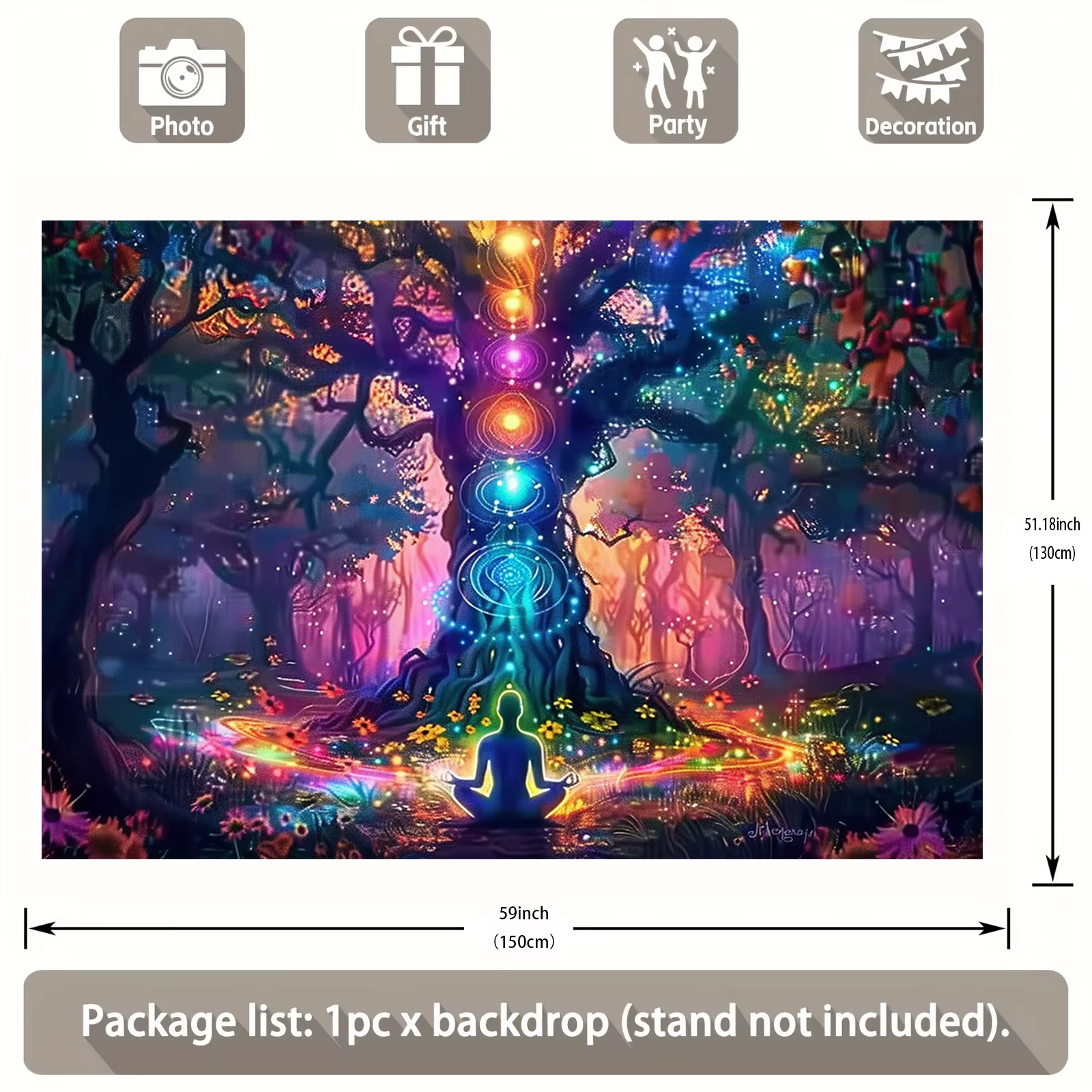 VIKAMA – tapisserie de forêt de Chakra spirituel