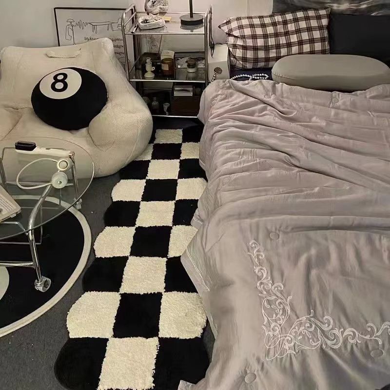 Tapis en cachemire pour décoration de chambre à coucher, bande de Maison, tapis de pied de chevet, moelleux, pour salon, Dense Tapete Infantil