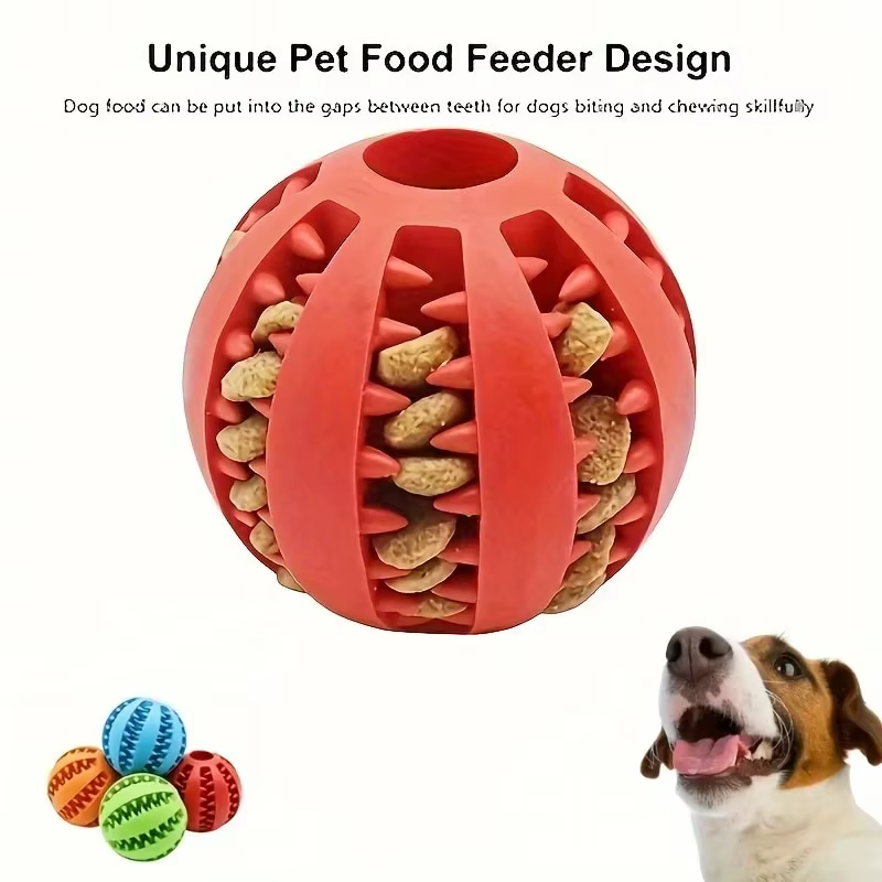 Balle de jouet pour chien, boule de jouet non toxique résistante aux morsures pour chiens de compagnie, chiot chat, mangeoire de friandises pour animaux de compagnie, boule de nettoyage des dents à mâ