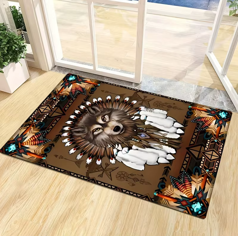 Tapis de loup Tribal éblouissant et audacieux